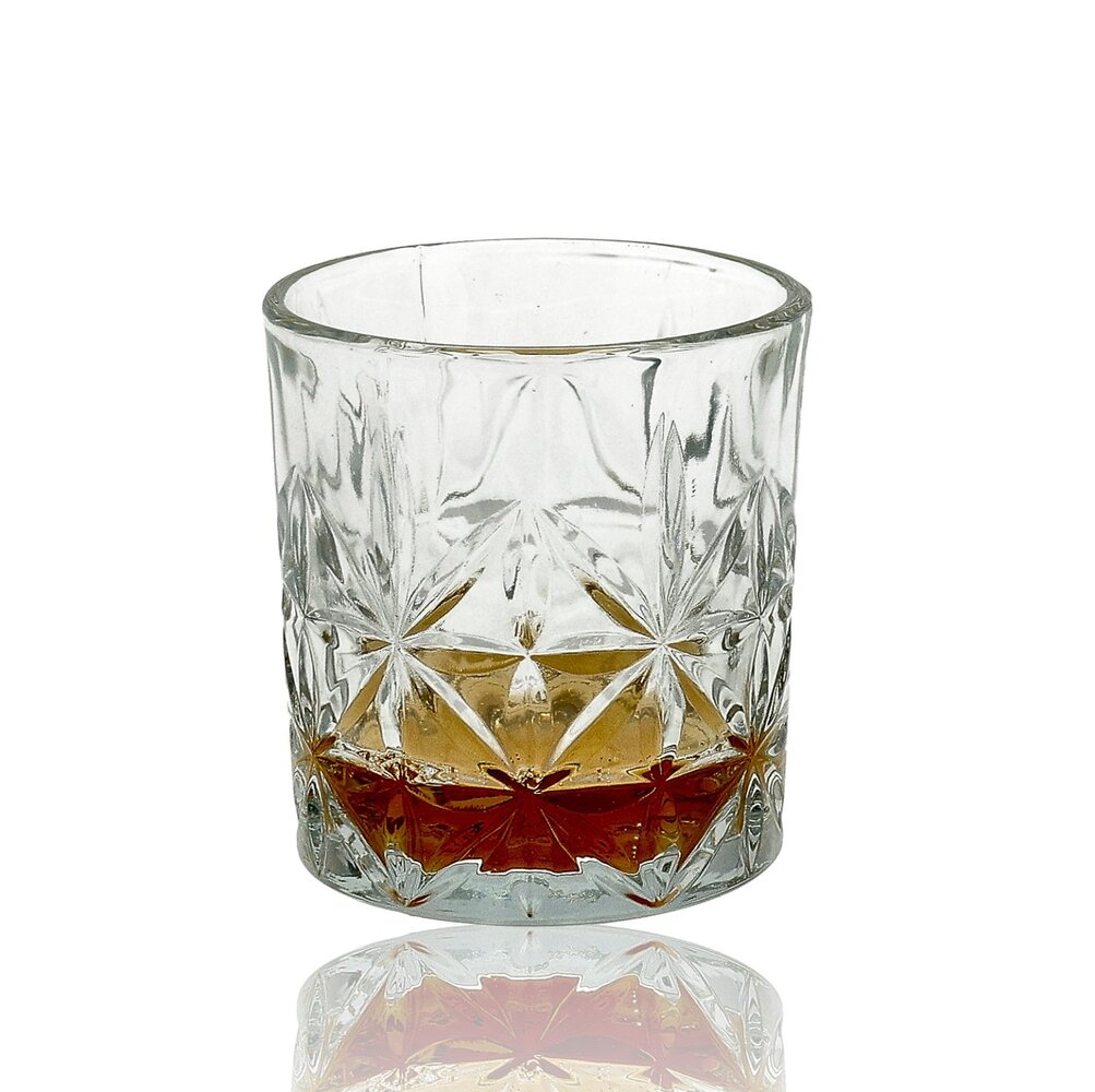 Discountershop Whiskey Glazen Set 230ml – Whisky Tumbler Glazen – Drinkglazen voor Whiskey, Water & Cocktails – Glazenset Bar & Thuis