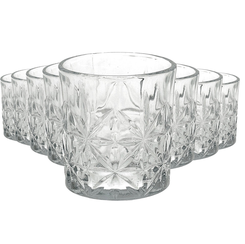 Discountershop Whiskey Glasses Set – 230ml Whisky Tumblers – Drinking Glasses for Whiskey, Water & Cocktails – Glass Set for Bar & Home