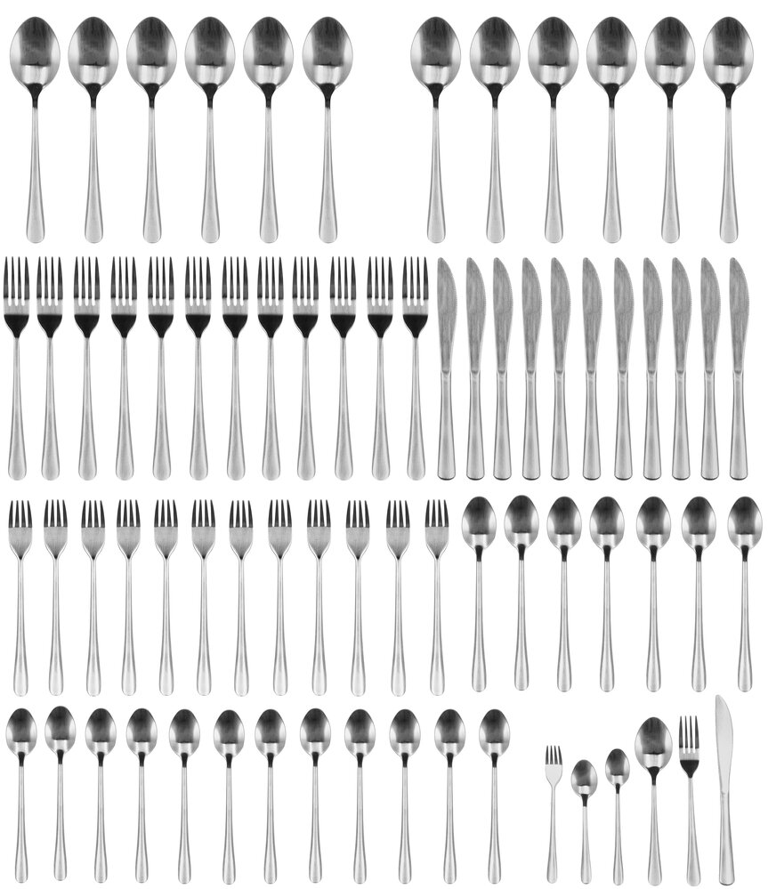 Discountershop RVS Bestekset 72-delig – Complete Bestek Set voor 12 Personen – Luxe Zilver Bestek – Vaatwasserbestendig – Horeca & Thuisgebruik