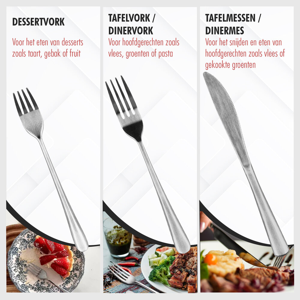 Discountershop RVS Bestekset 72-delig – Complete Bestek Set voor 12 Personen – Luxe Zilver Bestek – Vaatwasserbestendig – Horeca & Thuisgebruik