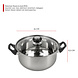 Discountershop Stainless Steel Cooking Pot with Lid – Ø24 cm – Large Stainless Steel Cooking Pot and Frying Pan Free PFAS – Pots and Cooking Pots with Glass Lids – Soup Pot for Healthy Meals