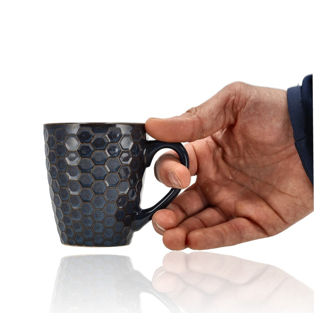 Discountershop Koffiemokken Set 200 ml – Koffiemokken met Oor – Magnetronbestendig Aardewerk Koffiekopjes en Cappuccino Kopjes – Mokken voor Koffie en Thee