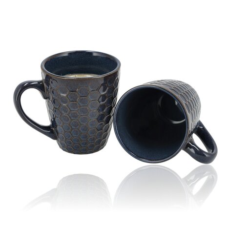 Discountershop Koffiemokken Set 200 ml – Koffiemokken met Oor – Magnetronbestendig Aardewerk Koffiekopjes en Cappuccino Kopjes – Mokken voor Koffie en Thee