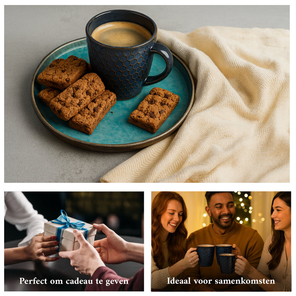 Discountershop Koffiemokken Set 200 ml – Koffiemokken met Oor – Magnetronbestendig Aardewerk Koffiekopjes en Cappuccino Kopjes – Mokken voor Koffie en Thee