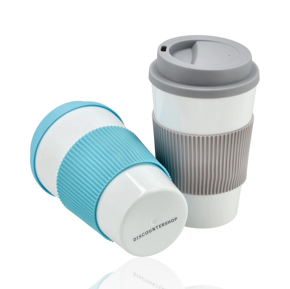 Discountershop Coffee To Go Cup 450ml – Reusable Travel Mug with Lid – Leakproof Portable Coffee Cup for On-the-Go – Coffee Mug & Drink Cup