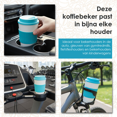 Discountershop Koffie To Go Beker 450 ml – Herbruikbare Koffie Beker To Go met Deksel – Lekvrije Portable Reisbeker voor Onderweg – Koffiebeker & Drinkbeker