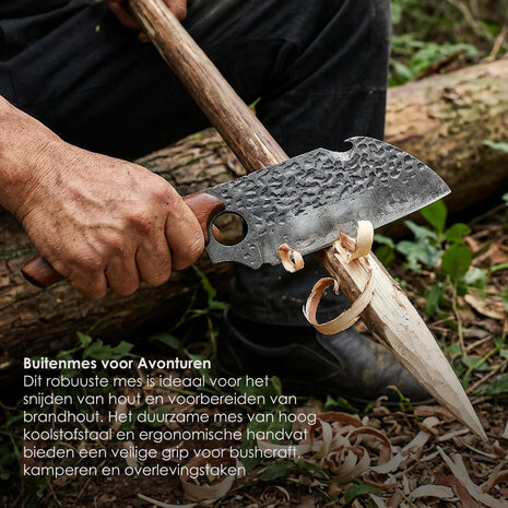 Discountershop Japans Hakmes met Leren Hoes – Professioneel Vleeshakmes voor Botten – Handgesmeed Keukenmes – Heavy Duty Koksmes Kopen