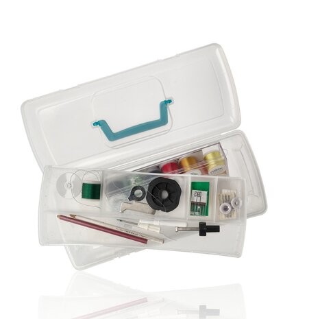 Discountershop Opbergbox met Handvat 36 cm – Gereedschapskist Plastic – Transparante Opbergbox voor Garage, Bureau en Tuinspullen – Lichtgewicht Opbergsysteem Kopen