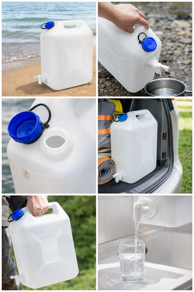 Discountershop 20 Liter Water Jerrycan with Tap – BPA-Free Drinking Water Container for Camping, Caravan & Emergency Storage