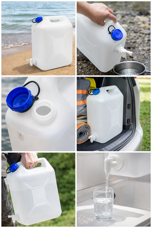 Discountershop 20 Liter Water Jerrycan with Tap – BPA-Free Drinking Water Container for Camping, Caravan & Emergency Storage