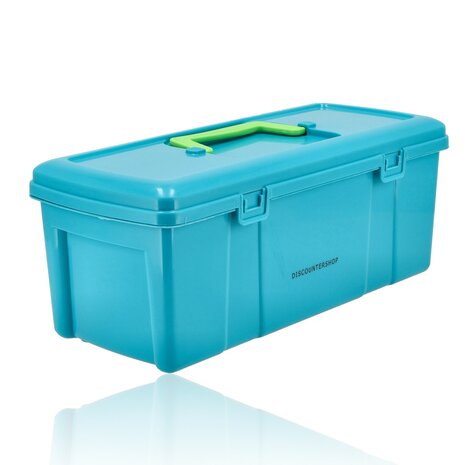 Discountershop Plastic Opbergbox met Handvat 36 cm – Stevige Gereedschapskoffer voor Klussen & Garageopslag – Multifunctionele Opbergbox (Tuin, Bureau, Organizer)