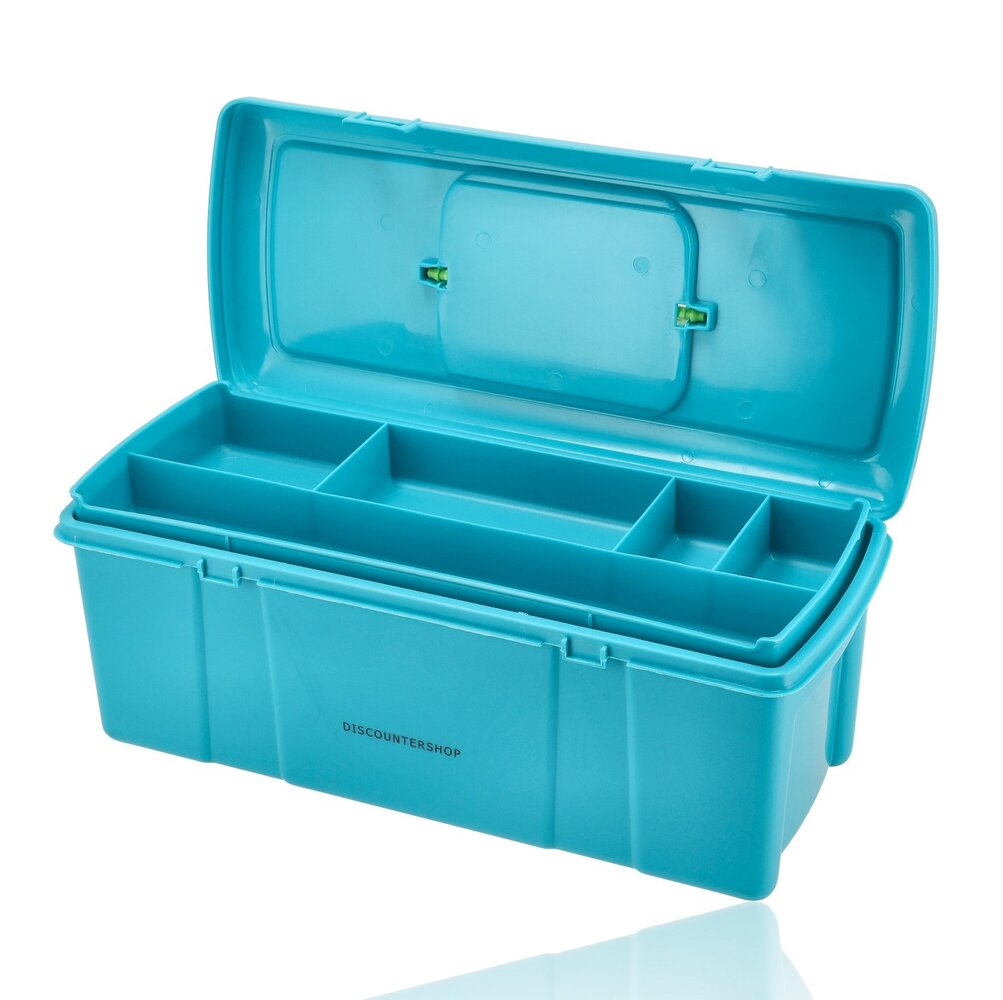 Discountershop Plastic Storage Box with Handle 36 cm – Durable Toolbox Organizer for DIY & Garage Storage – Multi-Purpose Storage Box (Garden, Office Organizer)