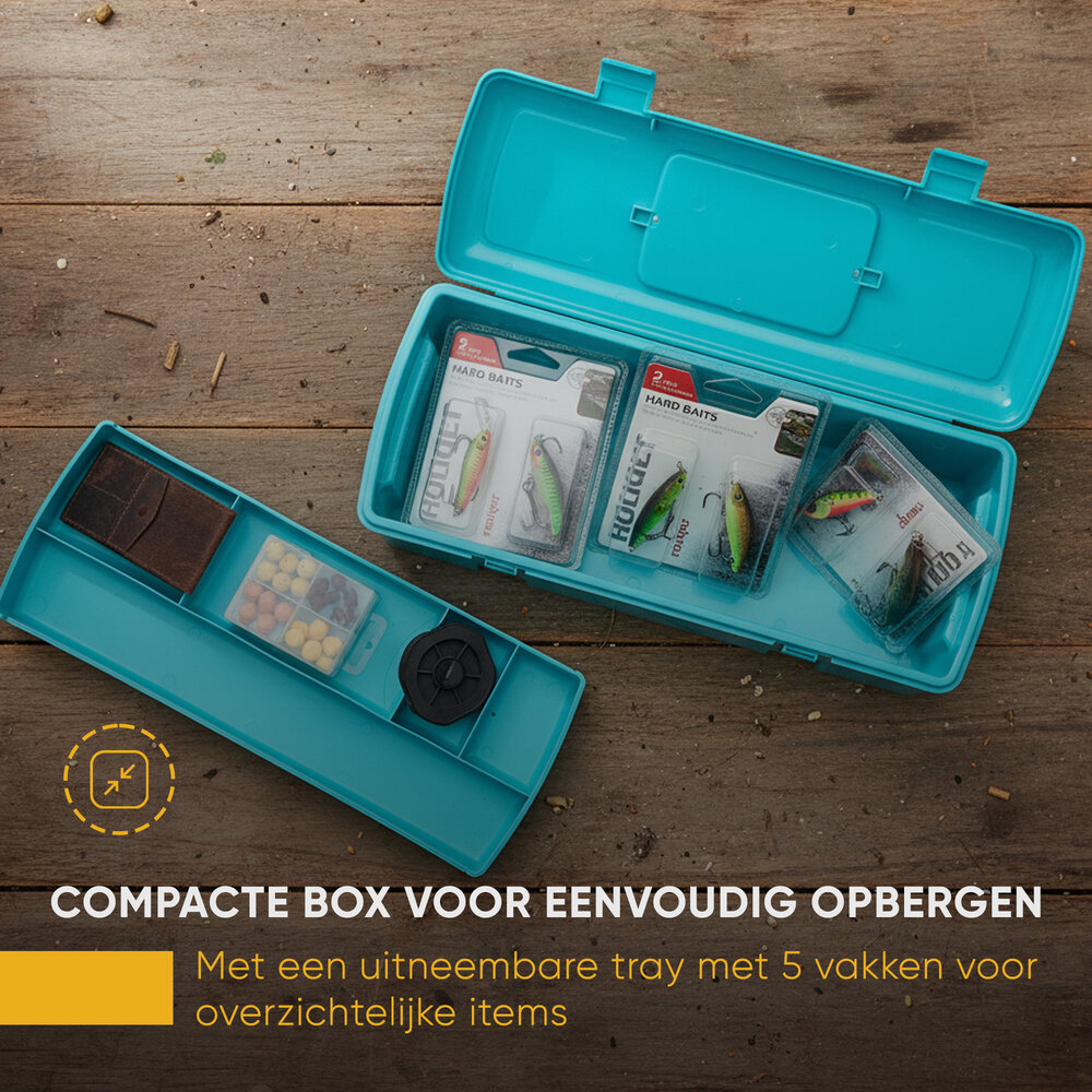 Discountershop Plastic Opbergbox met Handvat 36 cm – Stevige Gereedschapskoffer voor Klussen & Garageopslag – Multifunctionele Opbergbox (Tuin, Bureau, Organizer)