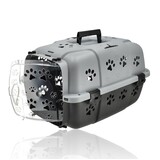 Discountershop Dog & Cat Carrier Black – Travel Crate with Handle 48 cm