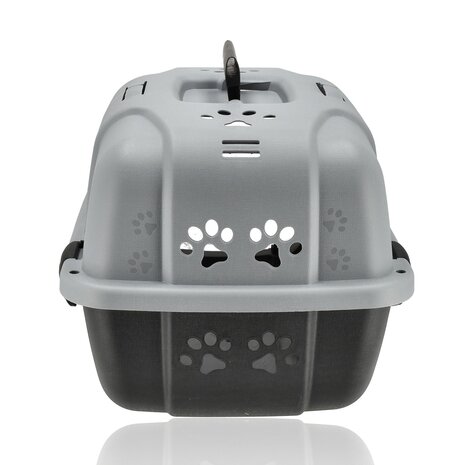 Discountershop Hondenbox / Kattenbox Reismand Zwart – Dieren Transporter met Handgreep & Afsluitbare Deur – Veilig Transport voor Hond en Kat – 48x30x32 cm