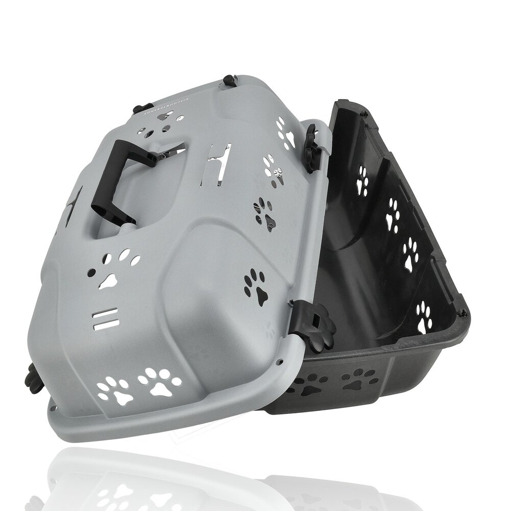 Discountershop Dog Carrier / Cat Carrier Travel Crate Black – Pet Transport Box with Handle & Lockable Door – Safe Travel Carrier for Dogs & Cats – 48x30x32 cm