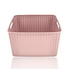 Discountershop Storage Basket 28.5L Plastic Pink – Rattan Look Wicker Style – Storage Box & Storage Bin – Kids Room Toy Storage Basket – Kitchen Cabinet Organizer & Closet Organizer – Stackable Storage Basket