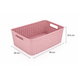 Discountershop Storage Basket 12L Plastic Pink – Stackable Storage Box with Rattan Look for Kitchen, Kids Room and Closet – Organizer for Toys, Pantry and Clothes