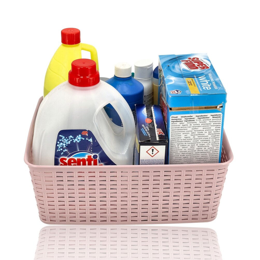 Discountershop Opbergmand 12L Kunststof Roze – Stapelbare Opbergbox met Riet Look voor Keuken, Kinderkamer en Kast – Organizer voor Speelgoed, Voorraad en Kleding Discountershop Opbergmand 12L Kunststof Roze – Stapelbare Opbergbox met Riet Look voor Keuken, Kinderkamer en Kast – Organizer voor Speelgoed, Voorraad en Kleding