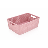 Discountershop Storage Basket 12L Pink – Plastic Storage Box for Kitchen, Closet & Toy Organizer