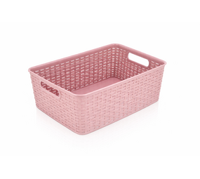 Discountershop Storage Basket 12L Pink – Plastic Storage Box for Kitchen, Closet & Toy Organizer