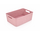 Storage Basket 12L Plastic Pink – Stackable Storage Box with Rattan Look for Kitchen, Kids Room and Closet – Organizer for Toys, Pantry and Clothes