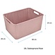 Discountershop Pink Plastic Storage Basket 18L – Rattan Storage Box – Storage Box for Living Room, Kids Room and Bathroom – Multifunctional Cabinet Organizer