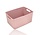 Opbergmand 10L Kunststof Roze – Mandjes Riet Look Opbergbox & Opbergdoos – Keukenkast en Kledingkast Organizer – Stapelbare Kast Organizer