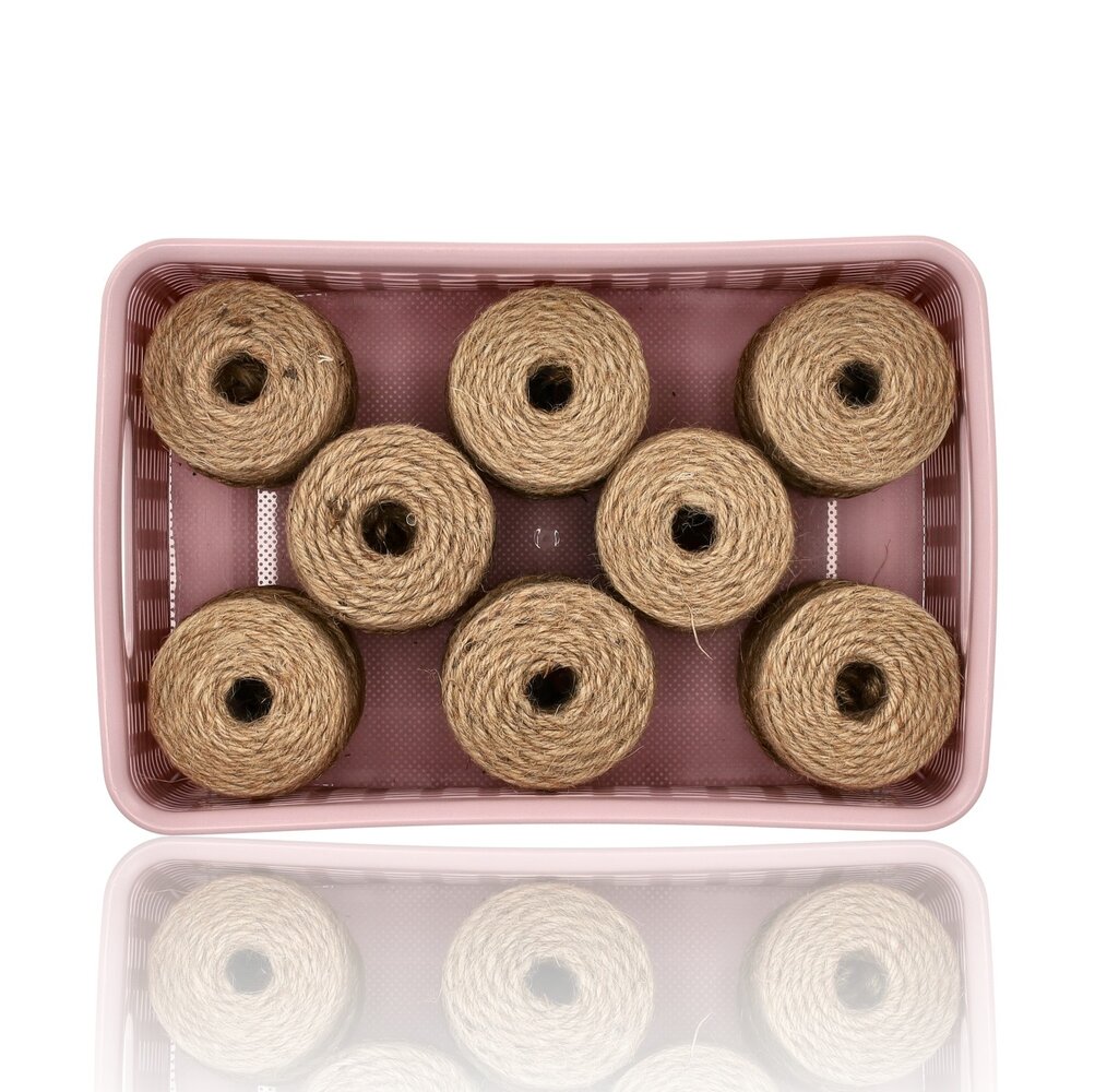 Discountershop Opbergmand 6L Kunststof – Mandjes Riet Look Multifunctionele Opbergdoos – Kast Organizer en Keukenkast Organizer – Opbergsystemen voor Opslag