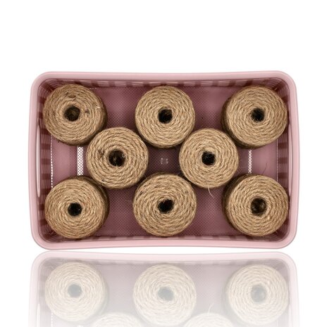 Discountershop Opbergmand 6L Kunststof – Mandjes Riet Look Multifunctionele Opbergdoos – Kast Organizer en Keukenkast Organizer – Opbergsystemen voor Opslag