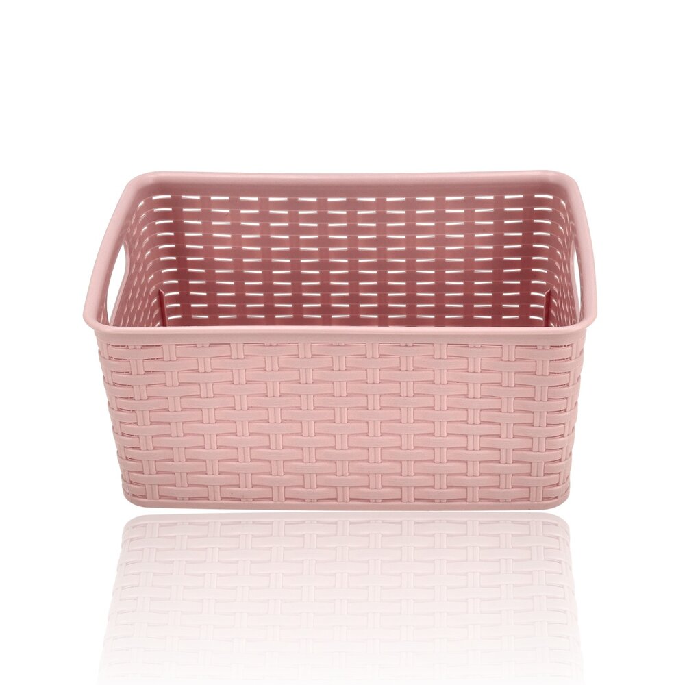 Discountershop Storage Basket 6L Plastic – Rattan Look Multifunctional Storage Box – Closet Organizer & Kitchen Cabinet Organizer – Storage System for Home Organization