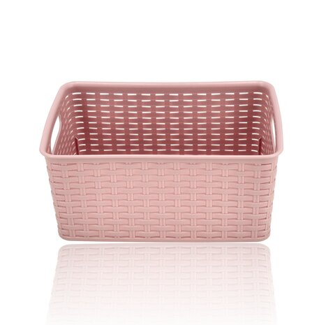 Discountershop Storage Basket 6L Plastic – Rattan Look Multifunctional Storage Box – Closet Organizer & Kitchen Cabinet Organizer – Storage System for Home Organization