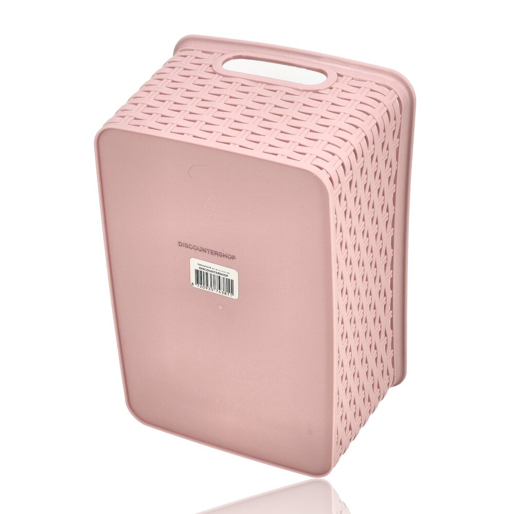 Discountershop Opbergmand 6L Kunststof – Mandjes Riet Look Multifunctionele Opbergdoos – Kast Organizer en Keukenkast Organizer – Opbergsystemen voor Opslag