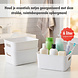 Discountershop Storage Basket 6L Plastic – Kitchen Cabinet Organizer, Closet Organizer, Toy Storage Basket for Kids Room – Storage Box White