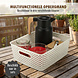 Discountershop White Storage Basket – ±12L Plastic Storage Baskets with Handles – Multi-Purpose Storage Box for Storage
