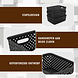 Discountershop Black Storage Basket – ±12L Plastic Storage Bins with Handles – Multi-Purpose Storage Organizer for Home Storage