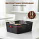Discountershop Black Storage Basket – ±12L Plastic Storage Bins with Handles – Multi-Purpose Storage Organizer for Home Storage