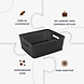Discountershop Black Storage Basket – ±12L Plastic Storage Bins with Handles – Multi-Purpose Storage Organizer for Home Storage