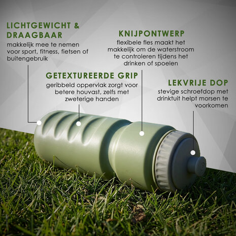 Discountershop Bidon 750 ml – Fiets Bidon en Sportfles – BPA-vrij – Geschikt voor Fietsen en Fitness – Waterfles voor Wielrennen en Training – Mintgroen