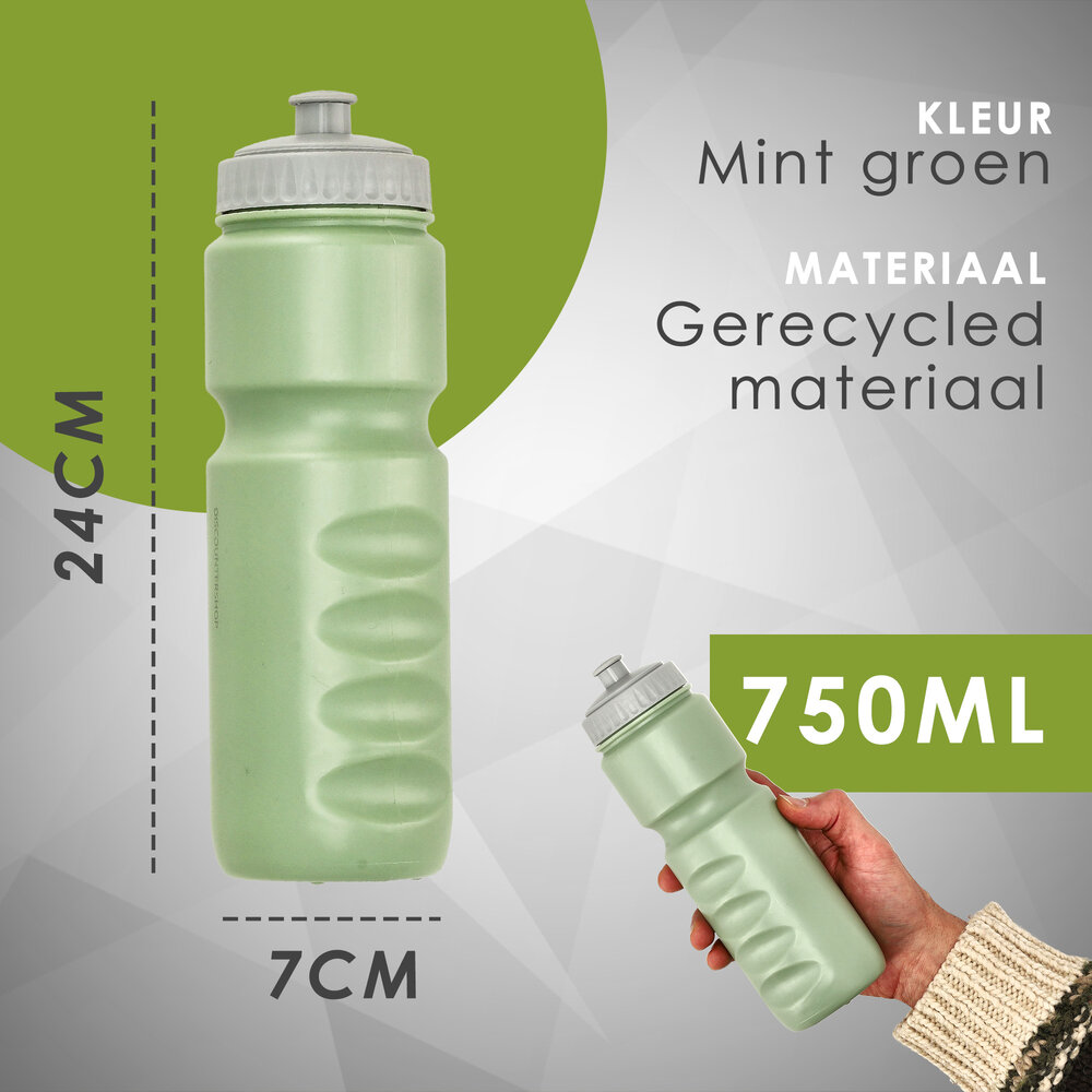 Discountershop Water Bottle 750 ml – Bike Water Bottle & Sports Bottle – BPA-Free – Suitable for Cycling and Fitness – Drinking Bottle for Training & Riding – Mint Green