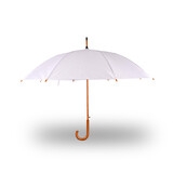 Discountershop Umbrella with Wooden Handle 98 cm Diameter – White Vanilla | Automatic & Windproof – Unisex