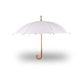 Discountershop Paraplu met Houten Handvat 98cm Diameter - White Vanille | Automatisch & Windproof - Unisex