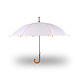 Discountershop Umbrella with Wooden Handle 98 cm Diameter – White Vanilla | Automatic & Windproof – Unisex