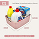 Discountershop Opbergmand 12L Kunststof Roze – Stapelbare Opbergbox met Riet Look voor Keuken, Kinderkamer en Kast – Organizer voor Speelgoed, Voorraad en Kleding