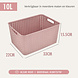 Discountershop Opbergmand 10L Kunststof Roze – Mandjes Riet Look Opbergbox & Opbergdoos – Keukenkast en Kledingkast Organizer – Stapelbare Kast Organizer