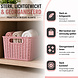 Discountershop Opbergmand 6L Kunststof – Mandjes Riet Look Multifunctionele Opbergdoos – Kast Organizer en Keukenkast Organizer – Opbergsystemen voor Opslag