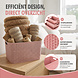 Discountershop Storage Basket 28.5L Plastic Pink – Rattan Look Wicker Style – Storage Box & Storage Bin – Kids Room Toy Storage Basket – Kitchen Cabinet Organizer & Closet Organizer – Stackable Storage Basket