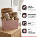 Discountershop Opbergmand 28.5L Kunststof Roze – Riet Look Mandjes – Opbergbox & Opbergdoos – Opbergmand Kinderkamer Speelgoed – Keukenkast Organizer & Kledingkast Organizer – Stapelbare Kast Organizer