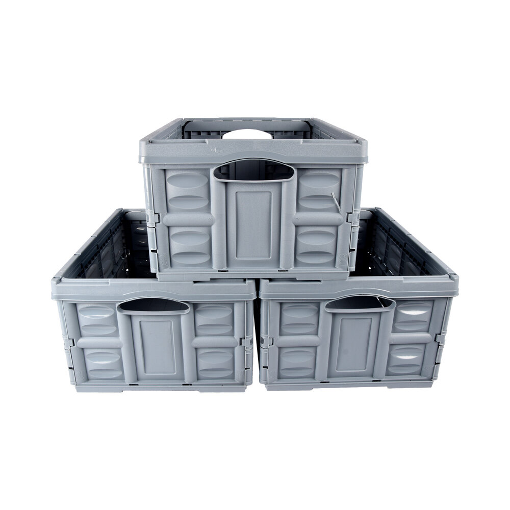 Discountershop Foldable 45L Vouwkrat met Handgrepen - Inklapbare Opbergkrat voor Boodschappen, Kamperen, Garage, Tuin, Klussen en Magazijn - Blauw Discountershop Foldable 45L Vouwkrat met Handgrepen - Inklapbare Opbergkrat voor Boodschappen, Kamperen, Garage, Tuin, Klussen en Magazijn - Blauw