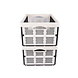Discountershop Vouwkrat met Soft-touch Handgrepen  | Wit Plastic | L50cm x B21cm x H33cm | Stapelbare Opbergmand voor Badkamer, Keuken, Kantoor | 32 Liter | Eenvoudig in Gebruik en Opslag Waardevolle items